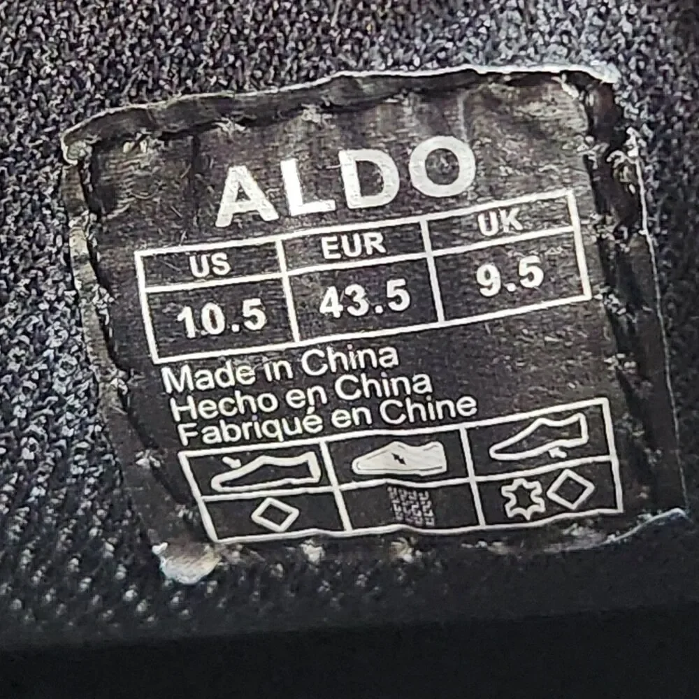 Aldo Mens Dark Gray Textured Fabric Leather Oxford Derby Shoes Size 10.5